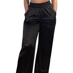 High Waist Satin Satin Pants